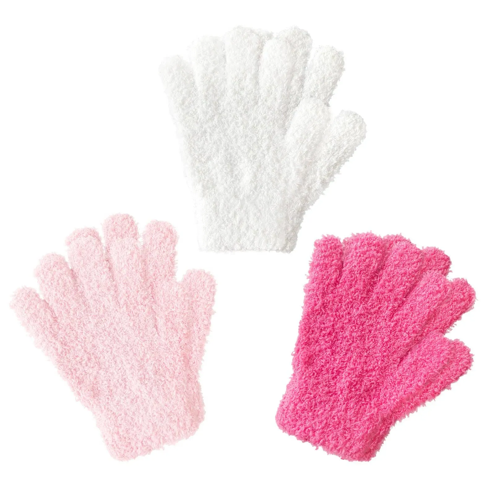 Evridwear Kids Warm Winter Gloves, Full Fingers, Fluffy Stripe Mitten for Little ...