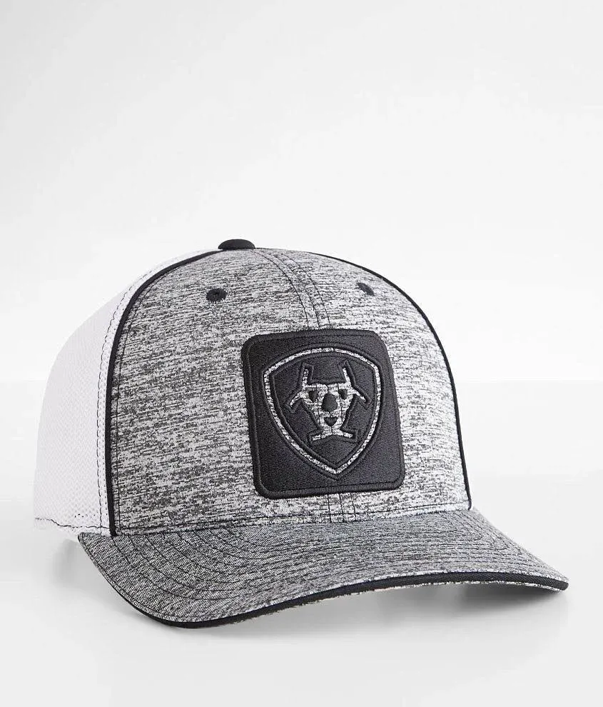 Ariat  Black and White Flexfit Logo Ball Cap