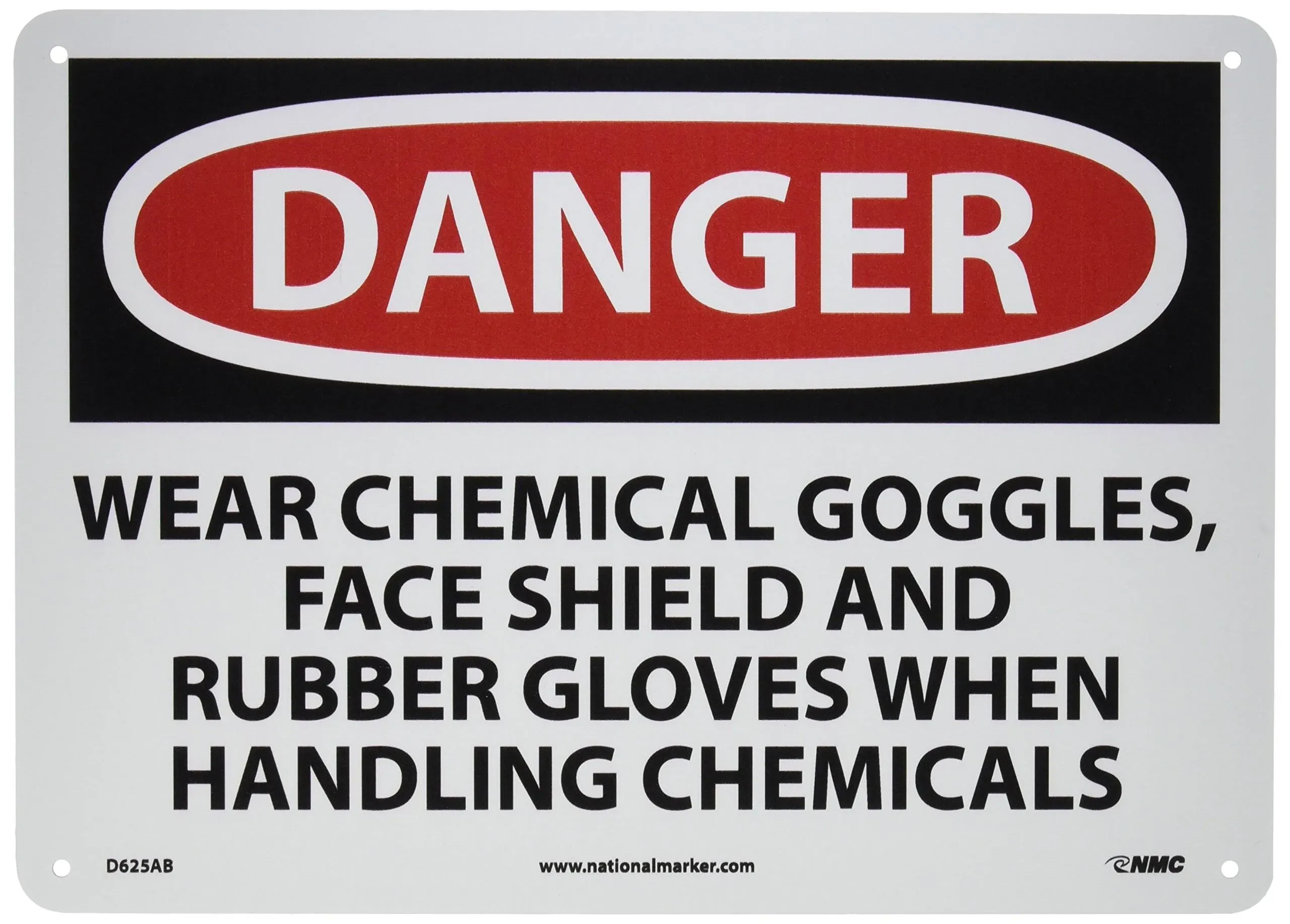 Danger, Wear Chemical Goggles, Face Shield and Rubber Gloves When Handling ...