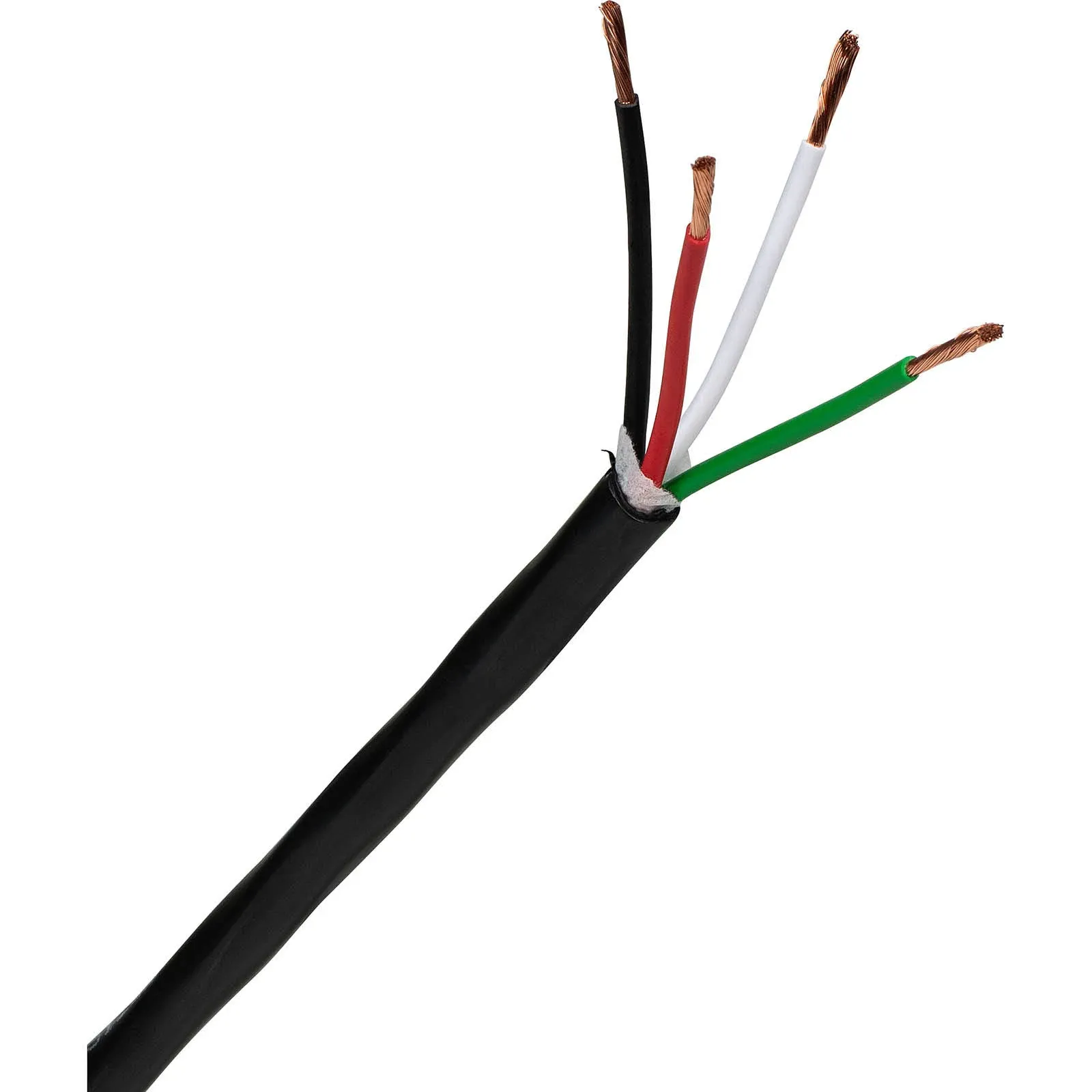 16Awg 4C High Strand Bare Copper Direct Burial Uv Rated Speaker Wire Black 500 Ft