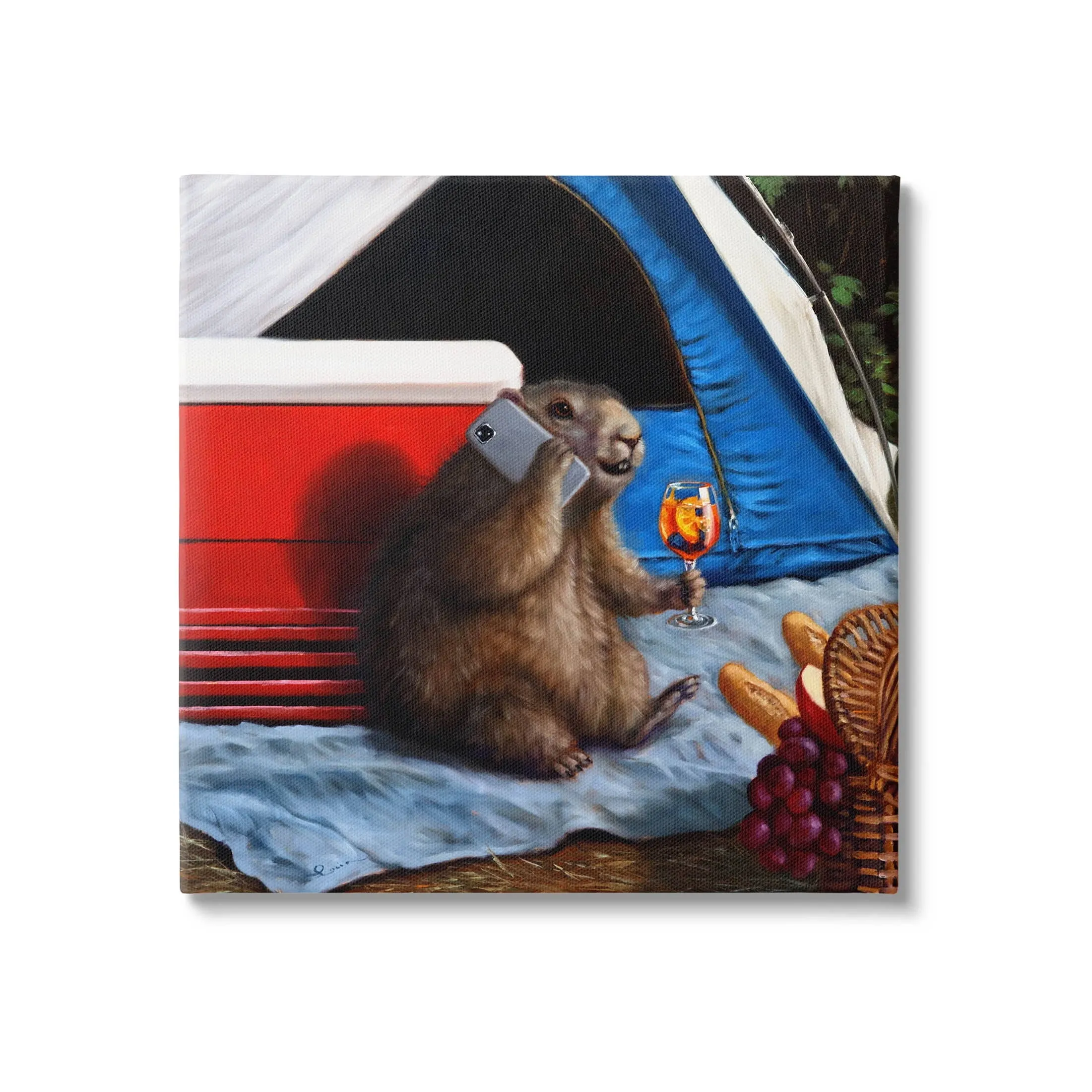 Stupell Industries Camping Tent Muskrat Picnic Canvas Wall Art, Design by Lucia ...