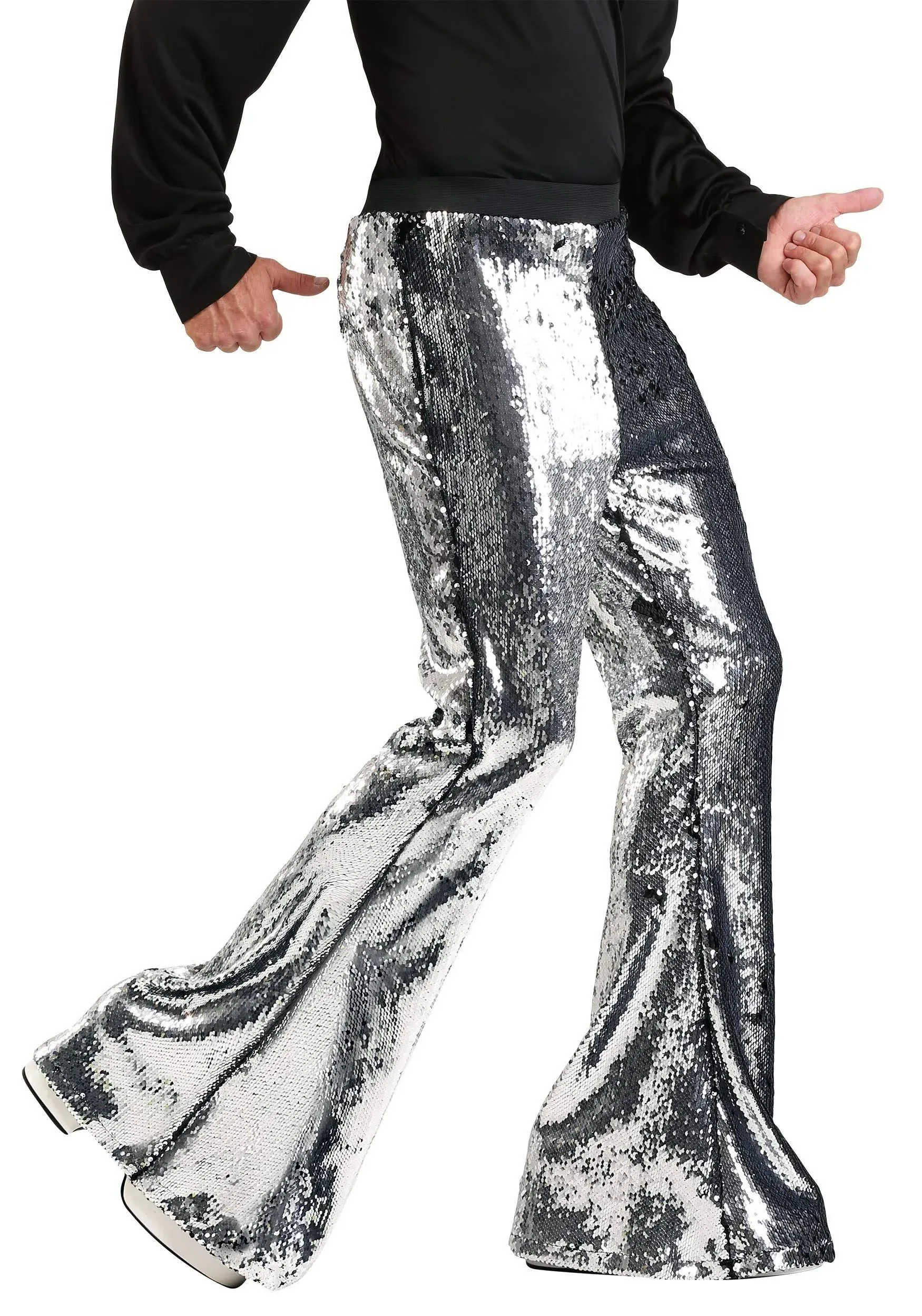 Fun Costumes Mens Reversible Sequin Disco Pants