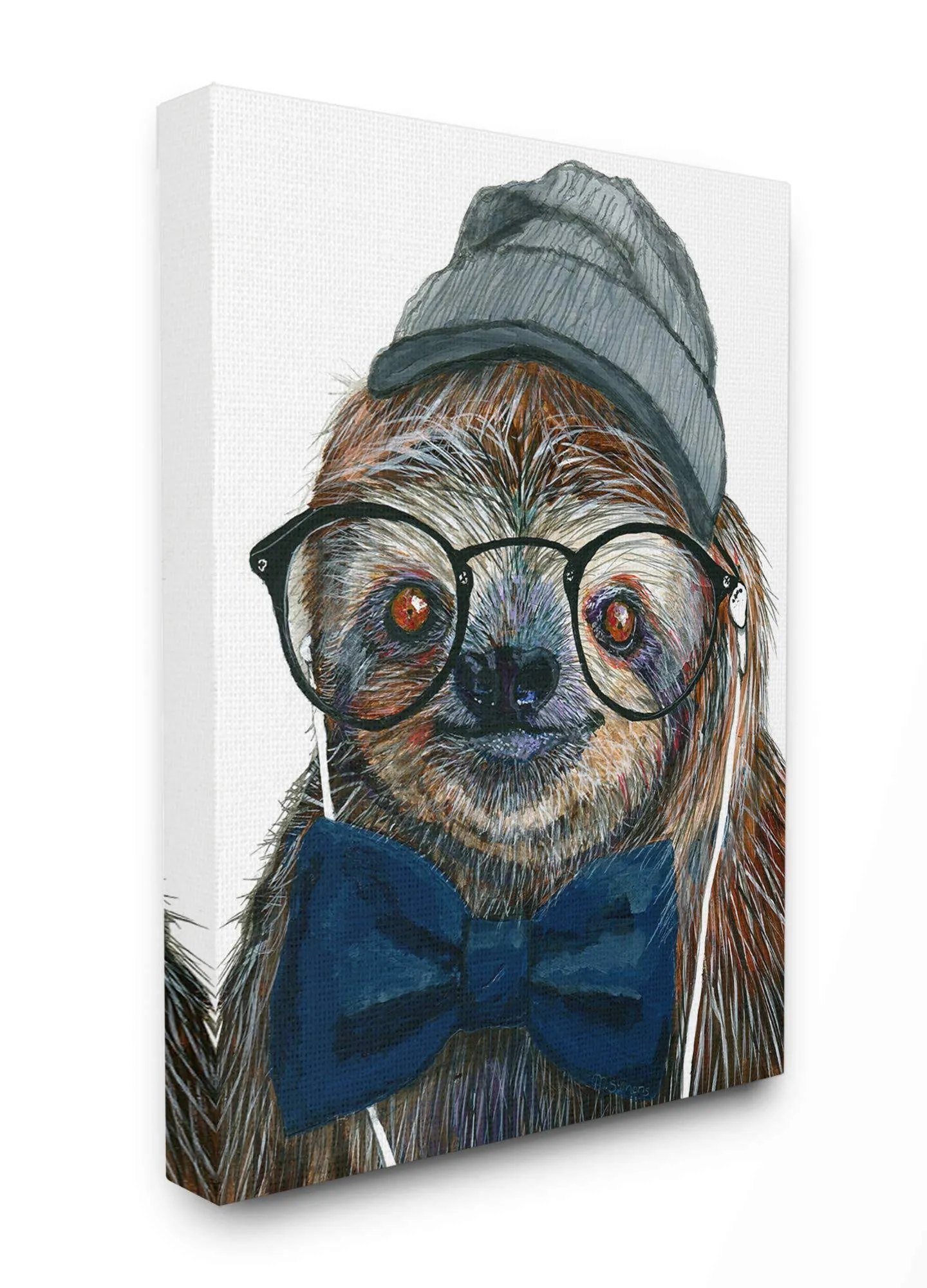 Stupell Industries Modern Sloth Funny Animal Portrait Drawing Canvas Wall Art ...