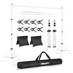 EMART Photo Video Studio 2m x 3M Adjustable Backdrop Stand Background Support System Kit with Carry Bag - White