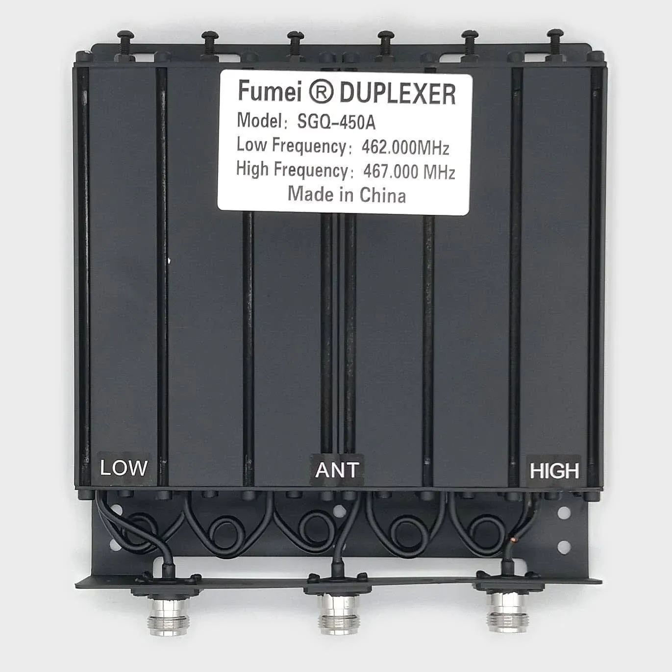 Fumei UHF 400-470MHz 50W Duplexer for Radio Repeater with Preset Low Frequency 462MHz & High Frequency 467MHz & N Female connectors