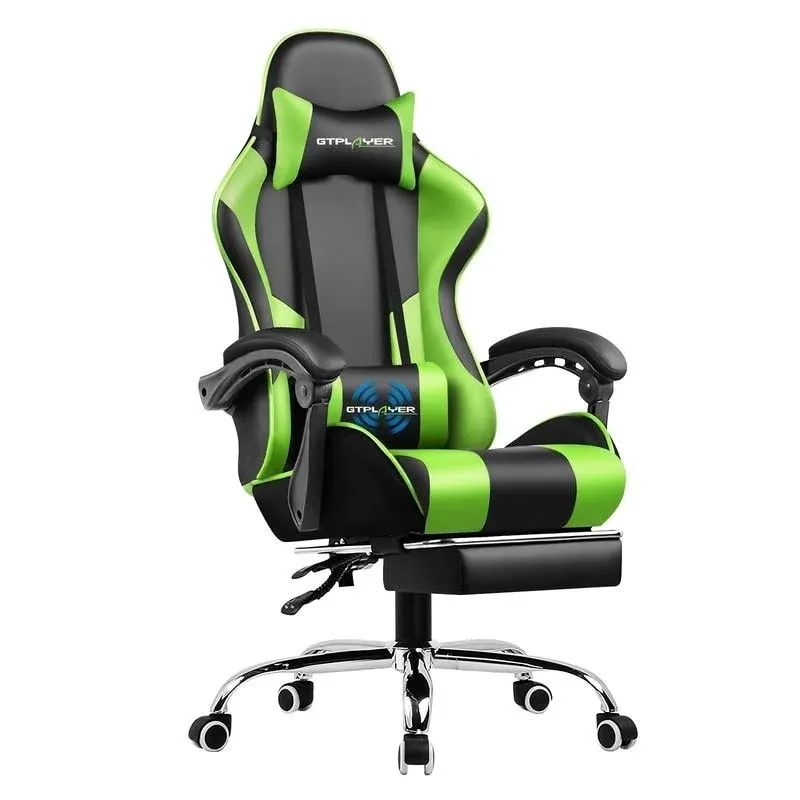 Gaming Chair with Footrest and Lumbar Support