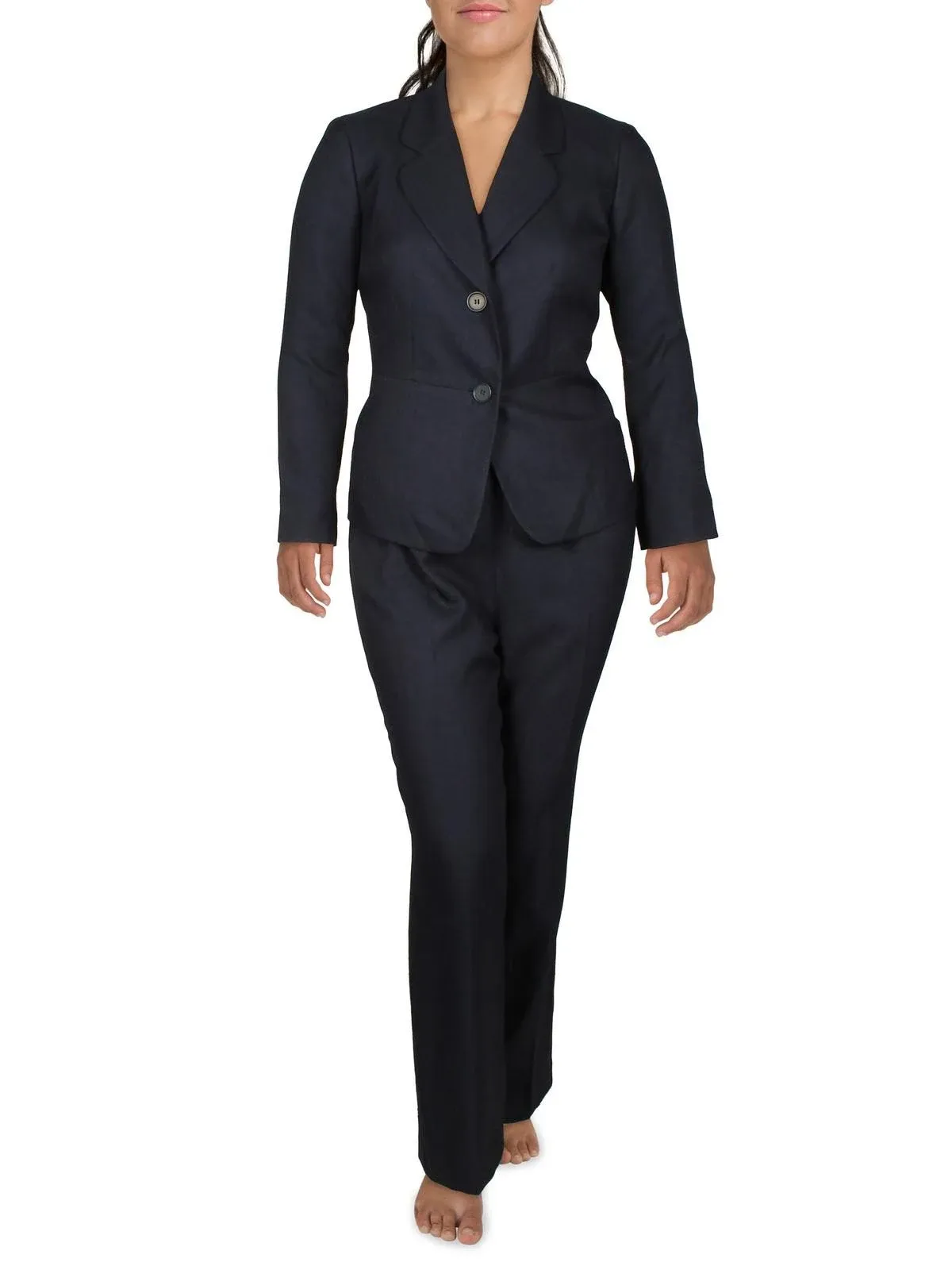 Le Suit Plus Womens 2pc Professional Pant Suit, Indigo Heather