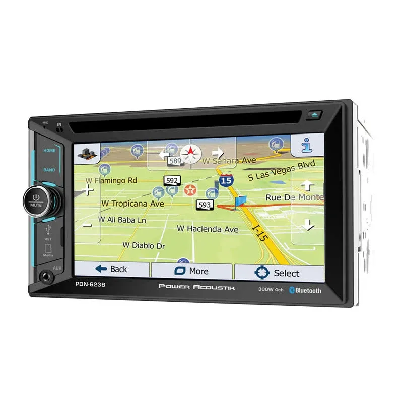 Power Acoustik D.din 6.2" Touchscreen Am/fm/dvd/cd/bt/navigation - 709483058934