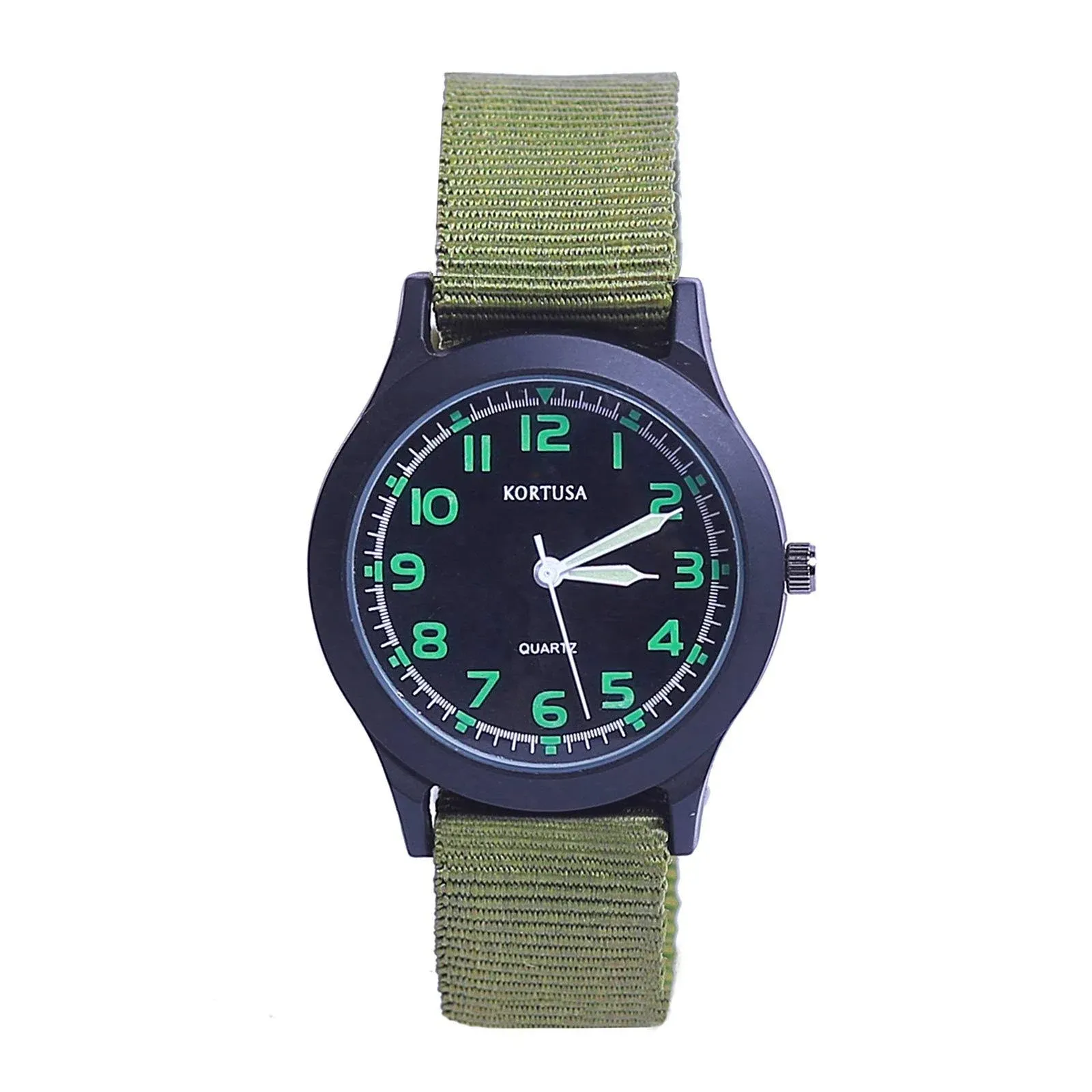 Kortusa Kids Luminous Military Nylon Wrist Watch Boys Girls 30m Waterproof Analog ...