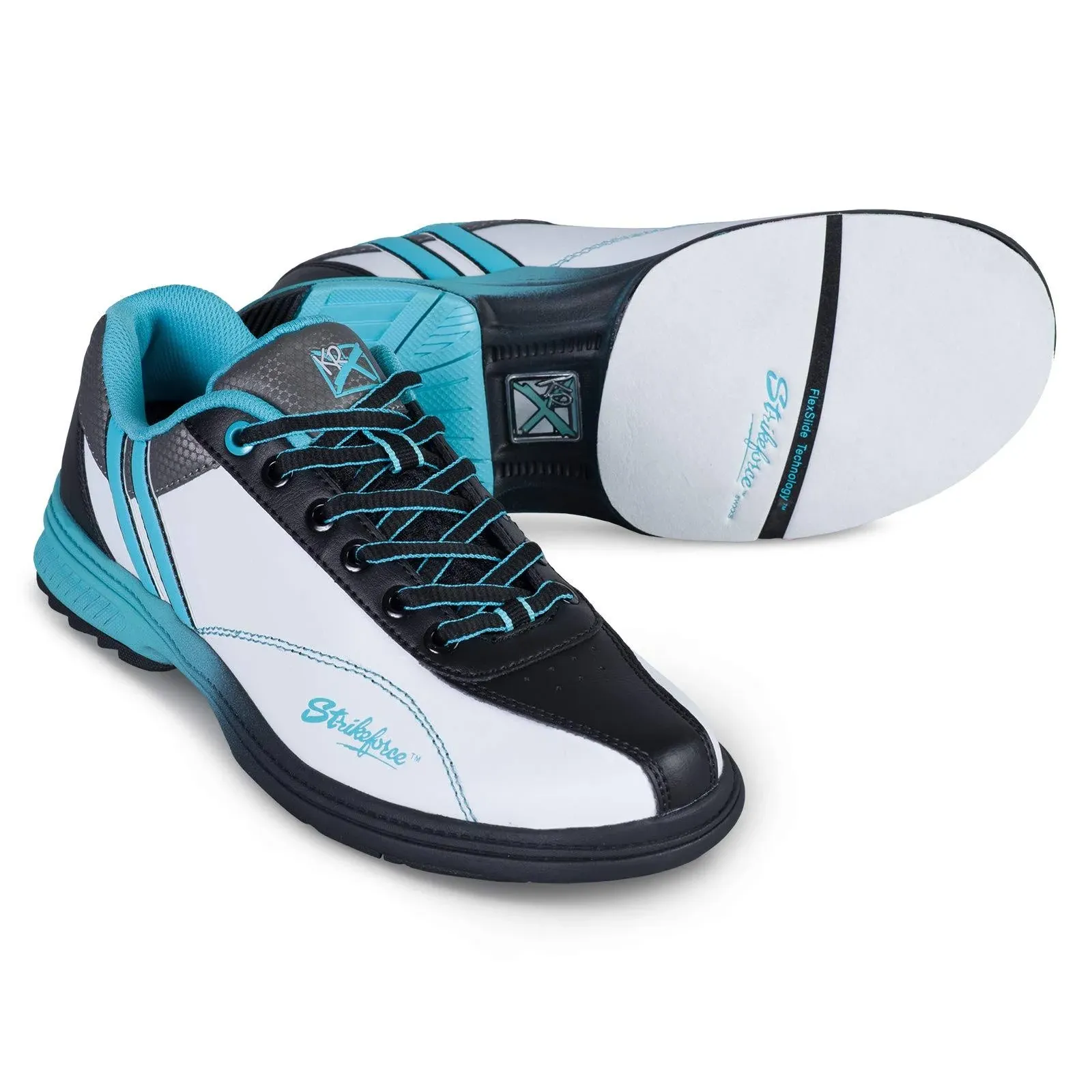 KR Strikeforce Starr White Black Teal Right Hand Women's Bowling Shoes | BowlersMart