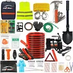 Vehicle emergency roadside kit -- 118 premium heavy-duty vehicle emergency