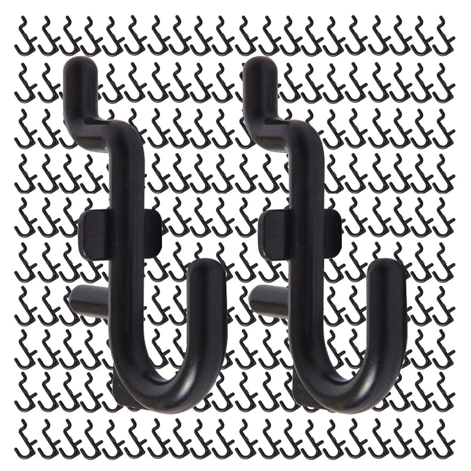 Jucoan 200 Pack Pegboard Hooks, J Shape Peg Hooks for 1 / 4 &#034; Pegboard, Black Pl