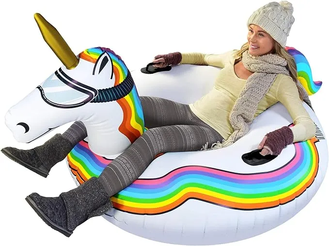 Gofloats Winter Snow Tube Flying Flamingo The Ultimate Sled Toboggan