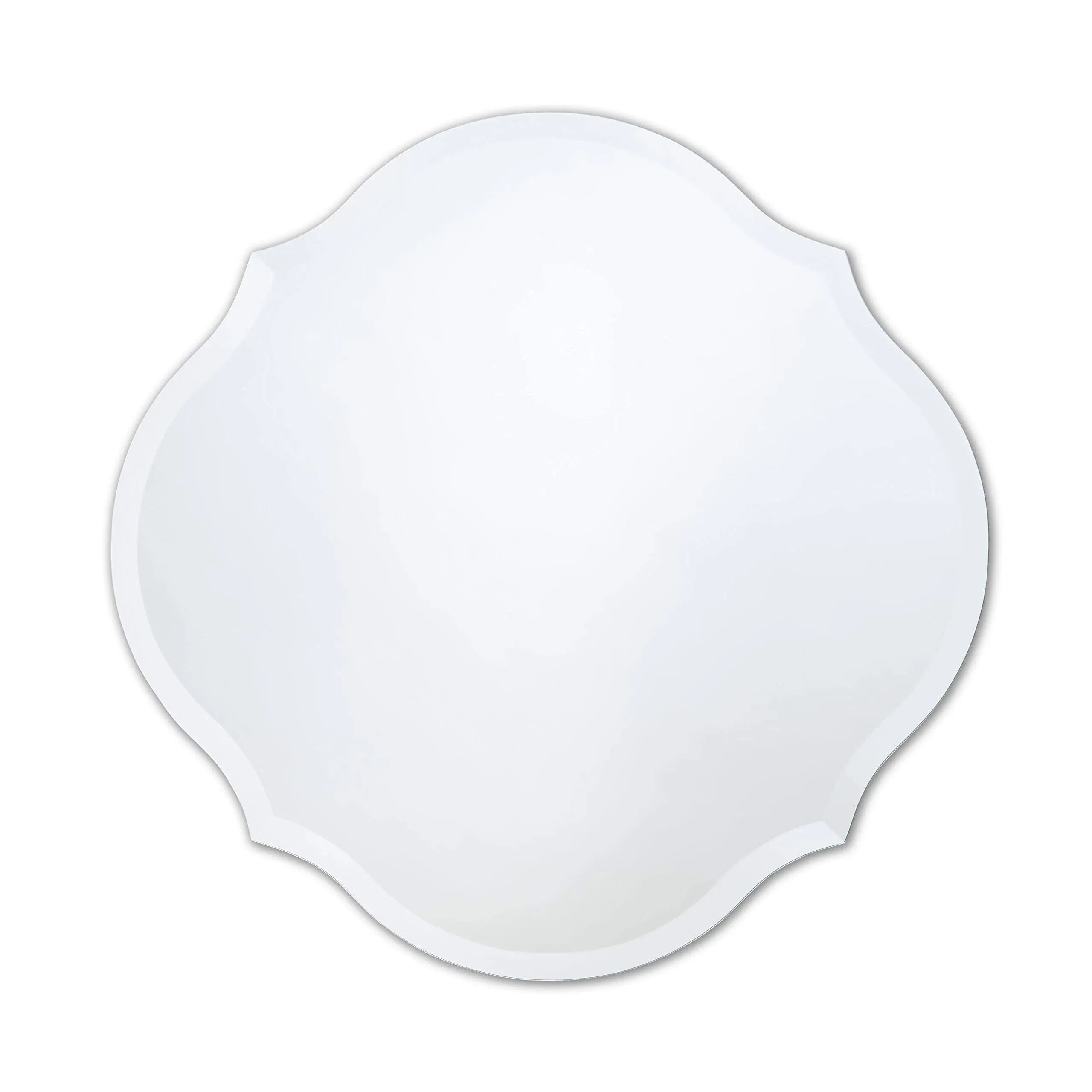 The Better Bevel Frameless Round Mirror with Scalloped Edges