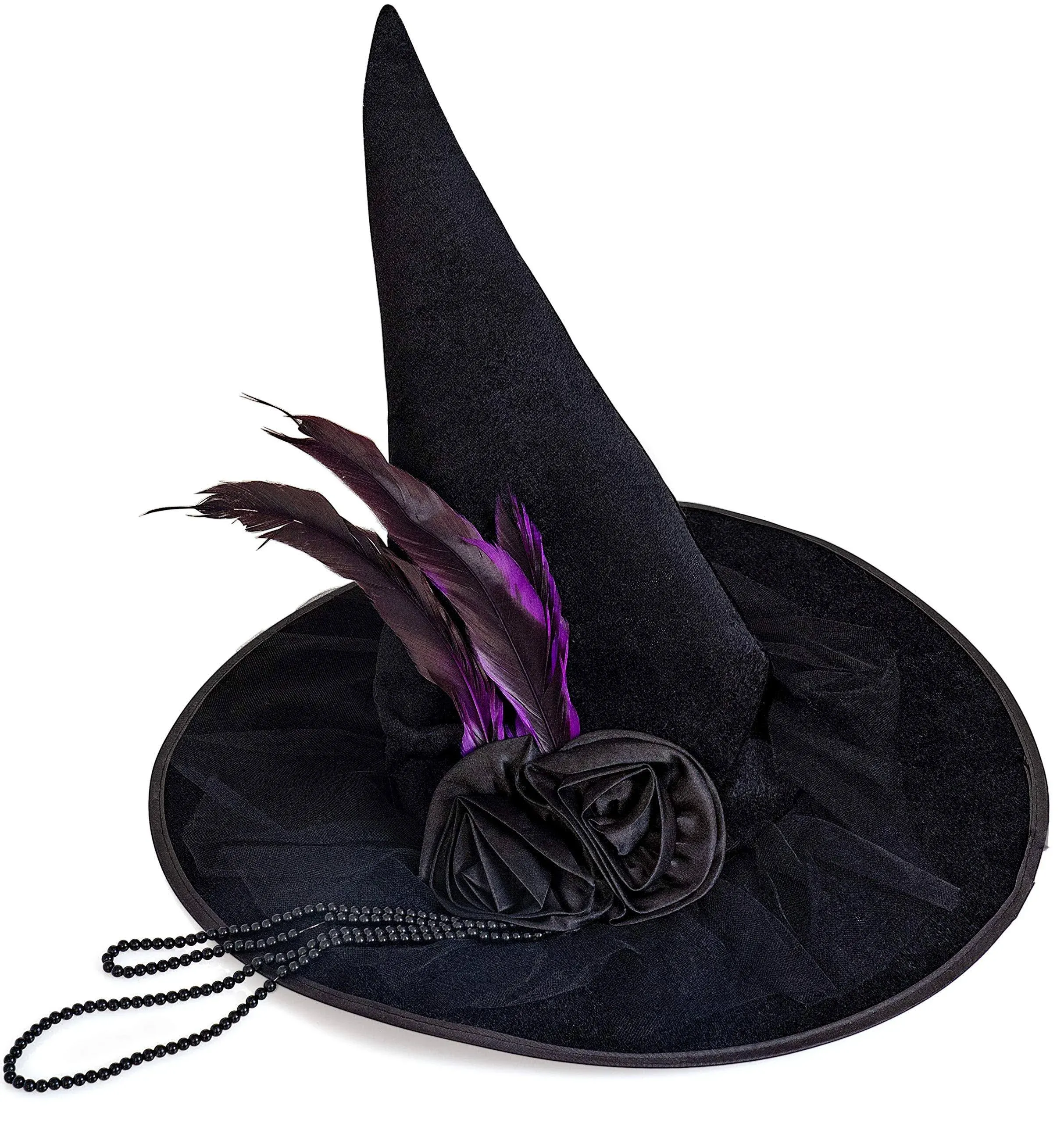 Skeleteen Women's Deluxe Pointed Witch Hat