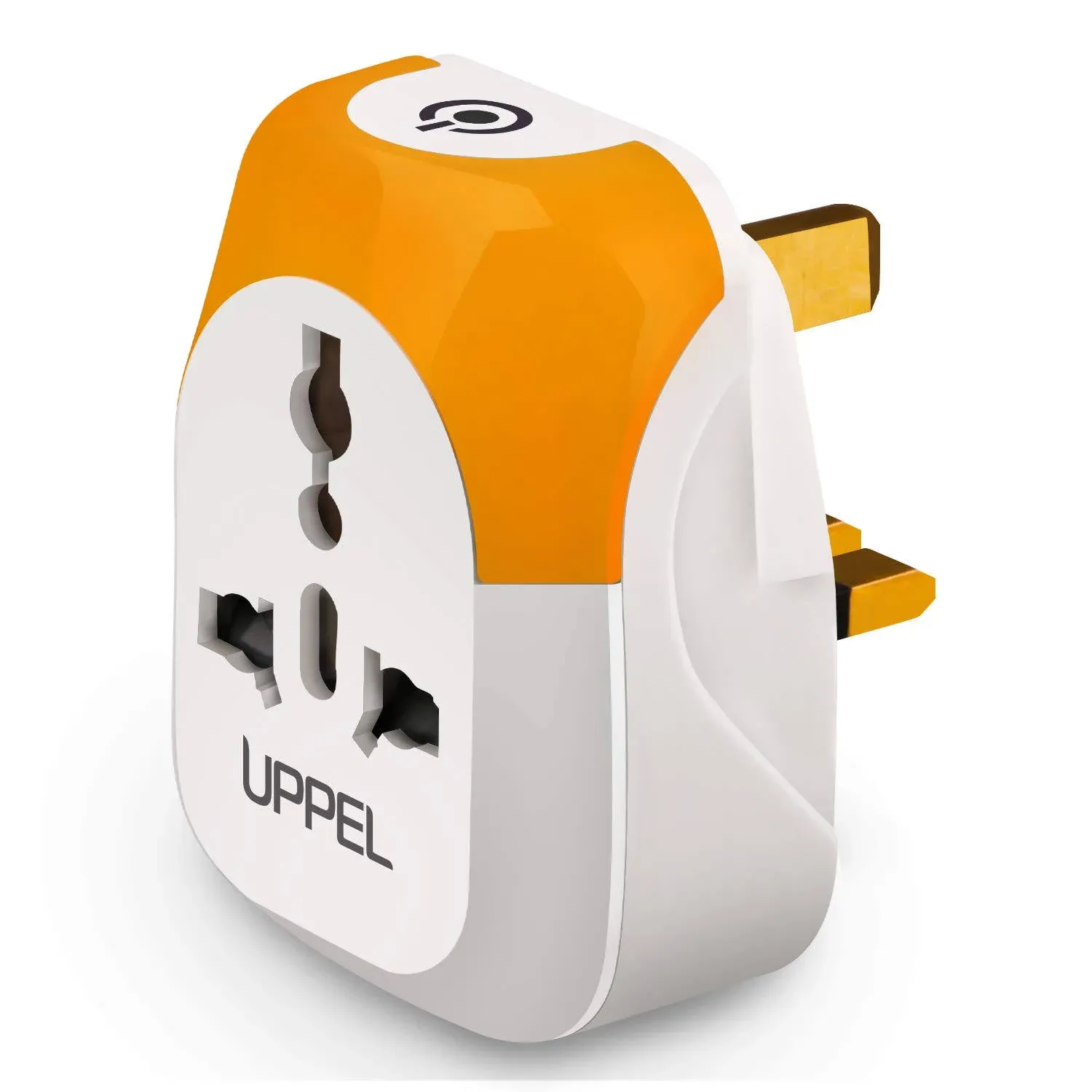 US to UK Travel Plug Adapter, UPPEL Type G Converter with White&amp;Orange 