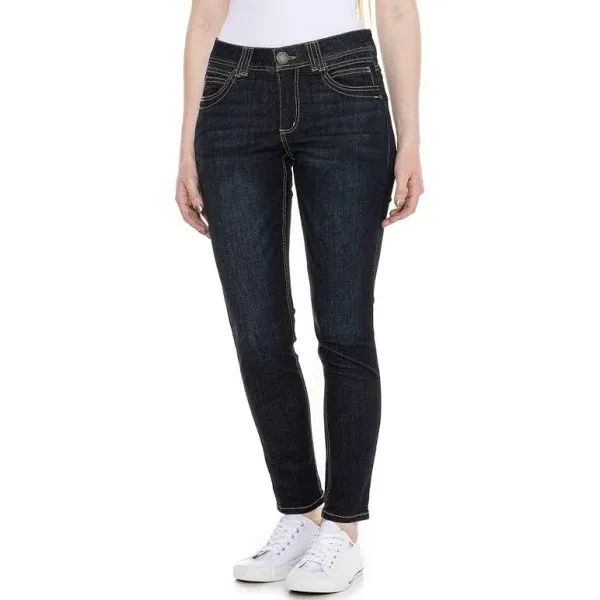 Democracy Womens 29 in. Ab-Tech Roll Cuff Jeans 6 Dark wash