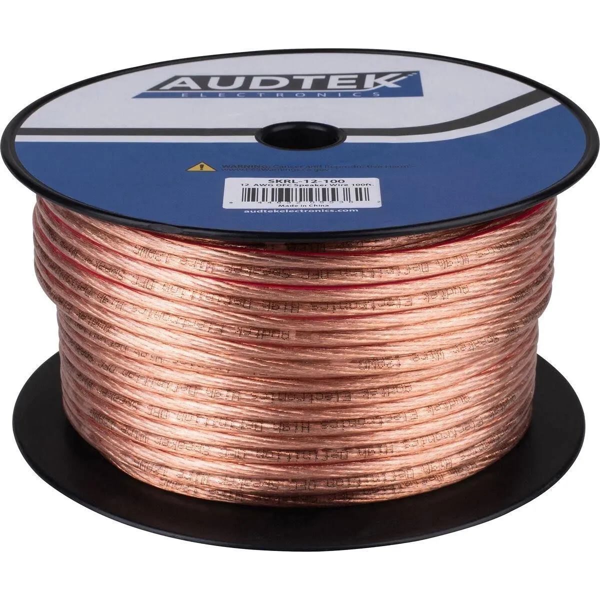 Audtek 12 Awg OFC Speaker Wire 100 Ft - High-End Audio System Cable