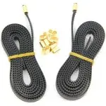 Befenybay 2pcs 2GT Open Timing Rubber Belt Length 1.2Meter Width 6mm with 8pcs ...