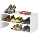 Whitmor Wood Stackable 2-Shelf Shoe Rack