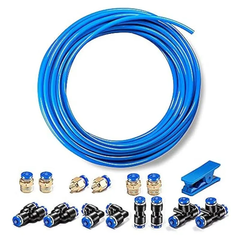 Pneumatic Tubing Blue PU Air hose Pipe Tube Kit 6mm OD 4mm ID 39.4ft/12 Meter...