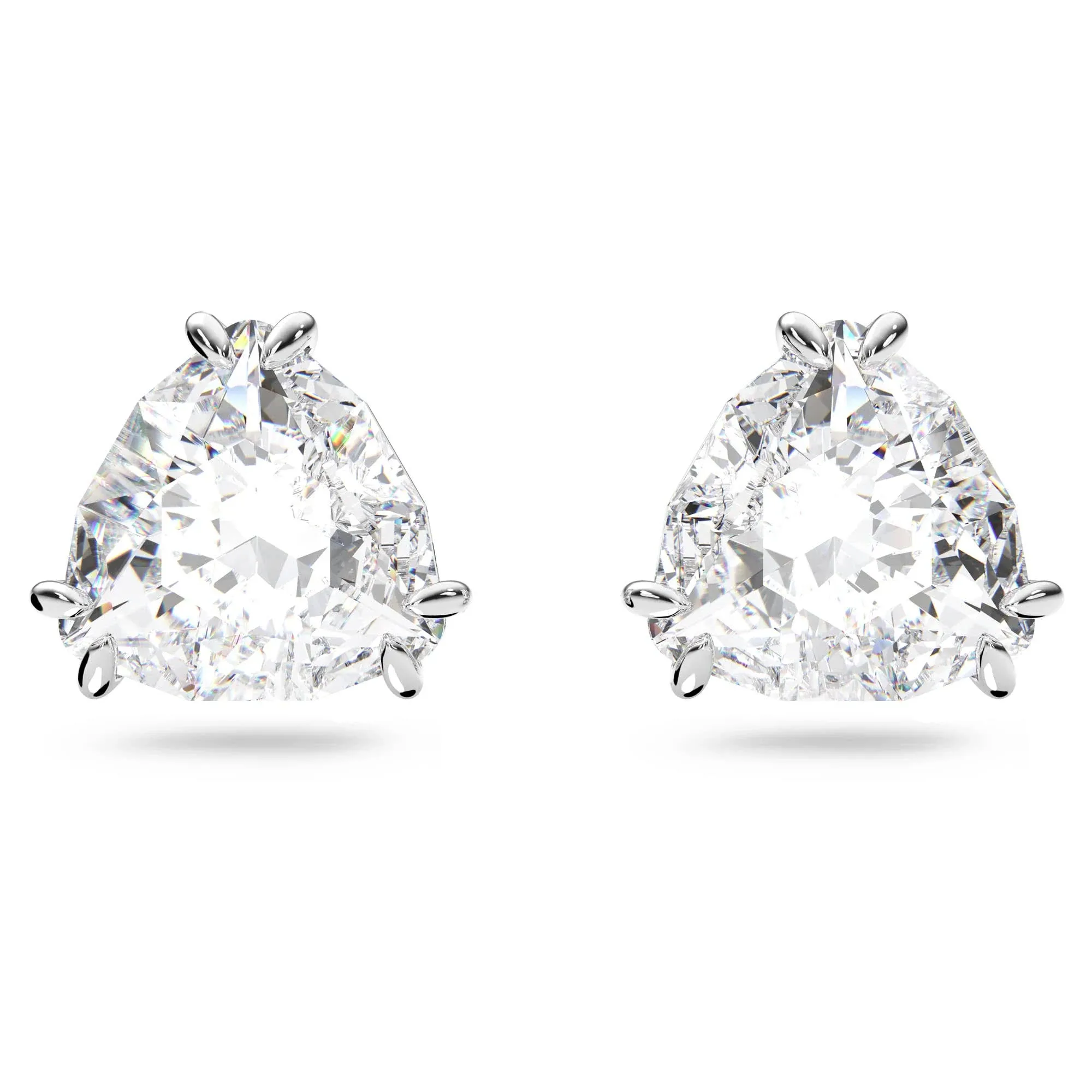 Swarovski Millenia stud earrings Trilliant cut, White, Rhodium plated -5619498