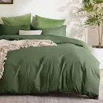 Bedsure Olive Green Queen Size Soft Double Brushed Duvet Cover