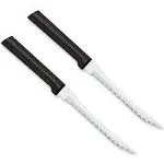 RADA Cutlery Tomato Slicing Knife Stainless Steel Blade Made in USA, 8-7/8 Inches, 2-Pack, Black Handle