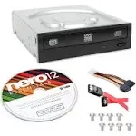 Lite-On Super AllWrite IHAS124-04-KIT 24X DVD+/-RW Dual Layer Burner + Nero 12 Essentials Burning Software + Sata Cable Kit