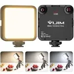 VIJIM LED Video Light, VL81 On Camera Light with 3 Cold Shoe Rechargeable 3000mAh Battery Bicolor Dimmable 3200k-5600k Cri95 Portable Photography Pho