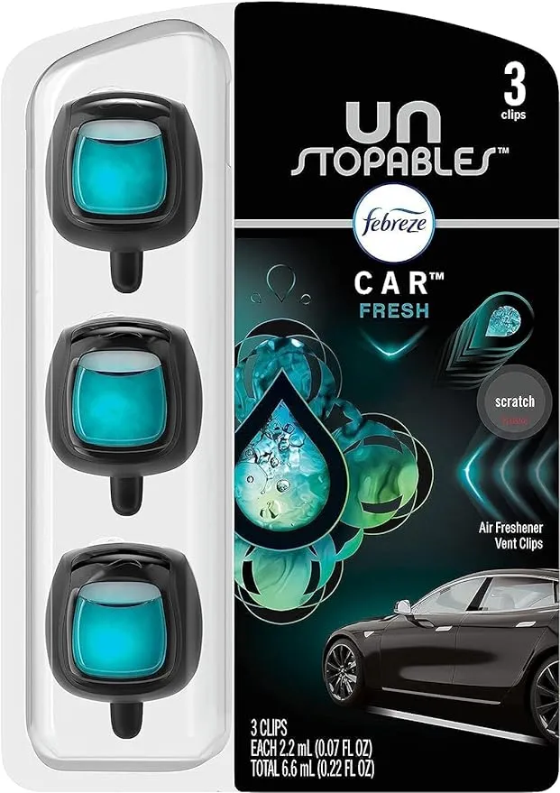 Febreze Car Vent Clip Unstopables Fresh Scent 2 ct